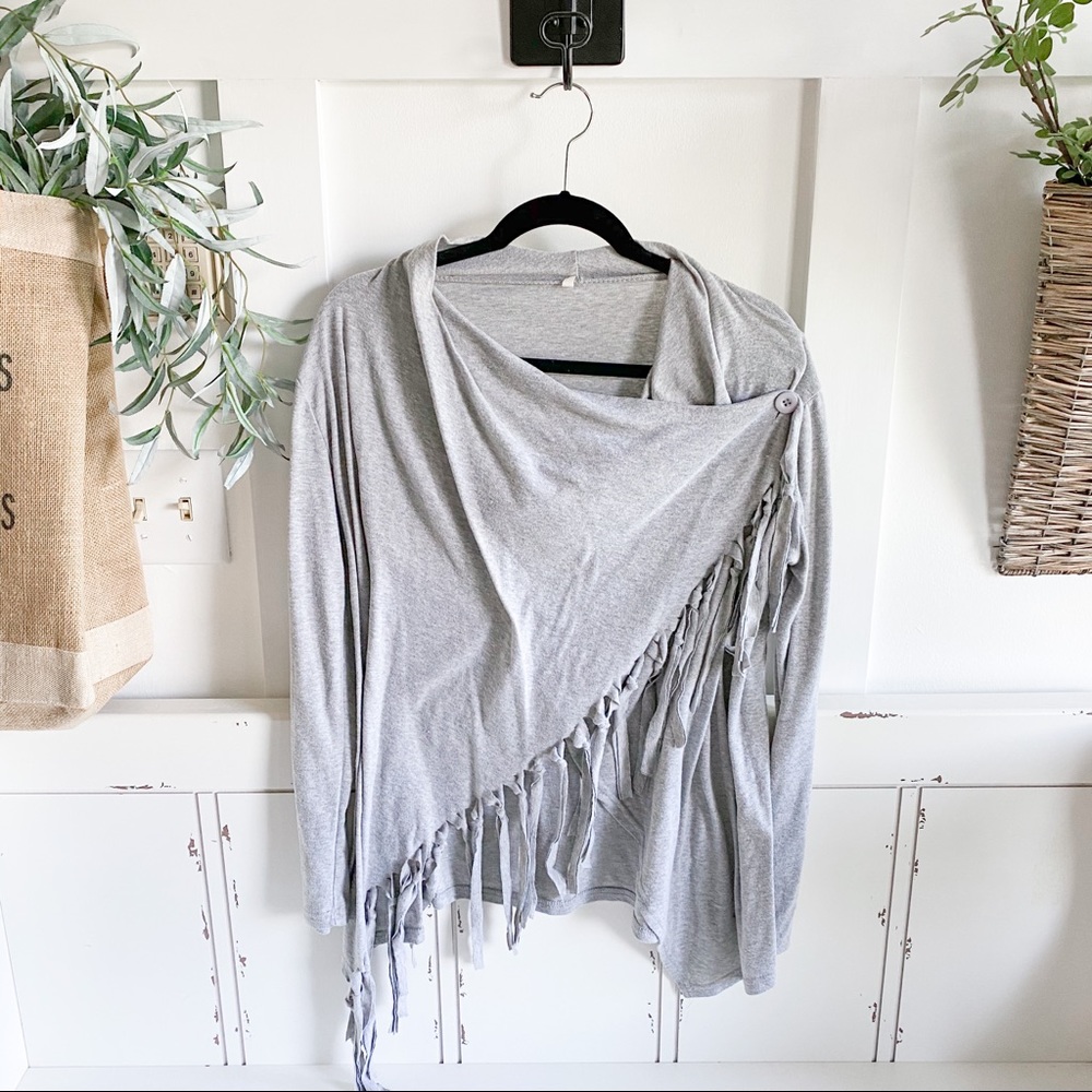 Sarong shirt with fringe